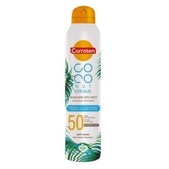 Coconut dreams - Dry mist - solcreme faktor 50 - Carroten