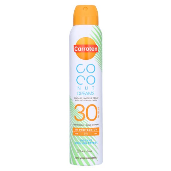 Coconut dreams - Invisible spray - Solcreme faktor 30 - Carroten