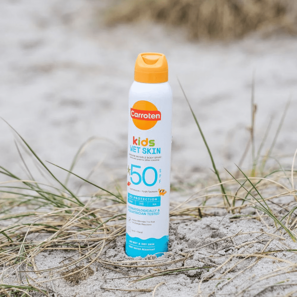 Kids wet skin spray - Solcreme faktor 50 - Carroten