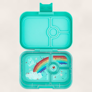 Yumbox Panino - Madkasse med 4 rum - Miami aqua - Rainbow bakke