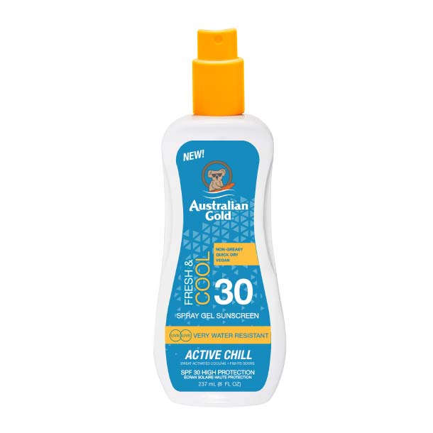 Active Chill - Solcreme faktor 30 - Spray gel - Australian gold