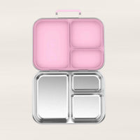 Snackio nova - Stålmadkasse med 3 rum - Pastelpink