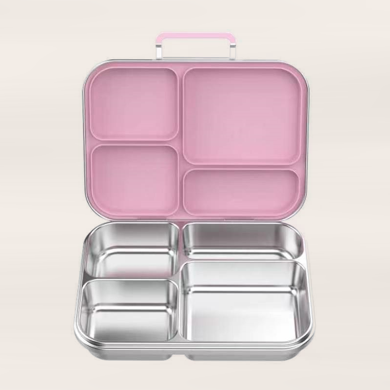 Snackio nova - Stålmadkasse med 4 rum - Pastelpink