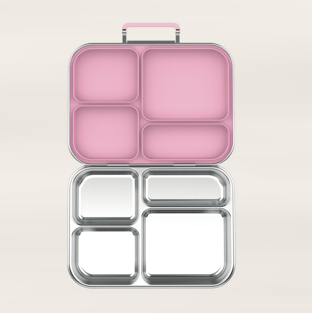 Snackio nova - Stålmadkasse med 4 rum - Pastelpink