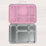 Snackio nova - Stålmadkasse med 5 rum - Pastelpink