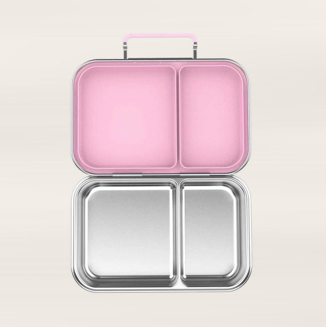 Snackio nova - Stålmadkasse med 2 rum - Pastelpink
