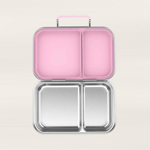 Snackio nova - Stålmadkasse med 2 rum - Pastelpink
