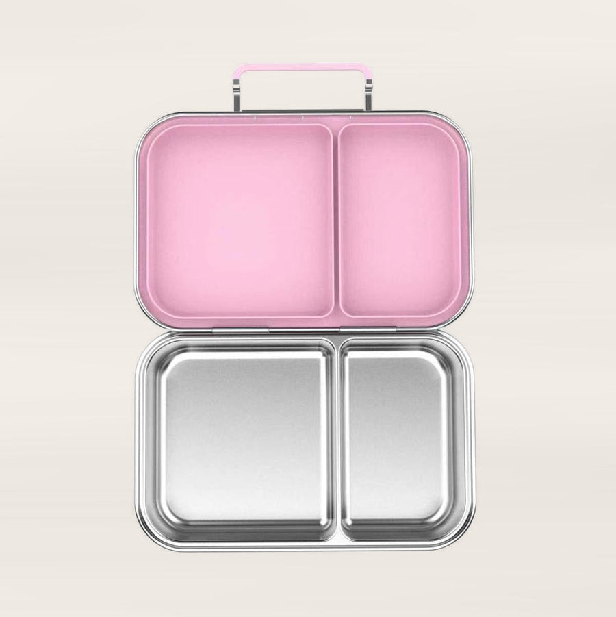 Snackio nova - Stålmadkasse med 2 rum - Pastelpink