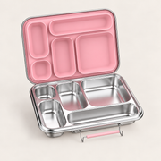 Snackio Vega – Stålmadkasse med 5 rum – Pink