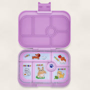Yumbox Original - Madkasse med 6 rum - Ami purple - Cats & dogs bakke