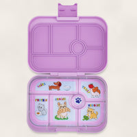 Yumbox Original - Madkasse med 6 rum - Ami purple - Cats & dogs bakke