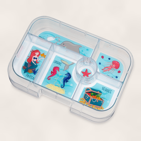Yumbox Original - Madkasse med 6 rum - Power pink - Mermaid bakke