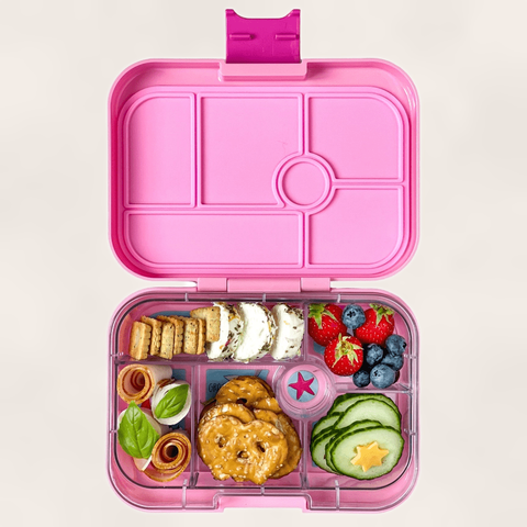 Yumbox Original - Madkasse med 6 rum - Power pink - Mermaid bakke