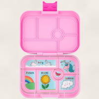 Yumbox Original - Madkasse med 6 rum - Power pink - Unicorn bakke