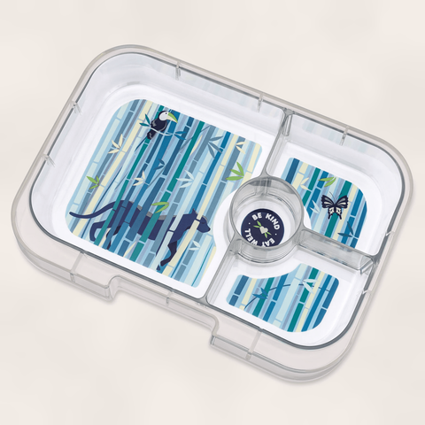 Yumbox Panino - Madkasse med 4 rum - Hazy blue - Panther bakke