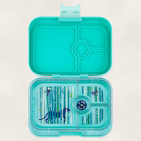 Yumbox Panino - Madkasse med 4 rum - Tropical aqua - Panther bakke