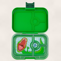 Yumbox Panino - Madkasse med 4 rum - Jurassic green - Dinosaur bakke