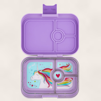 Yumbox Panino - Madkasse med 4 rum - Lavande purple - Unicorn bakke
