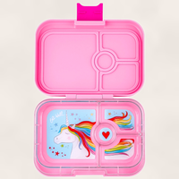 Yumbox Panino - Madkasse med 4 rum - Power pink - Unicorn bakke