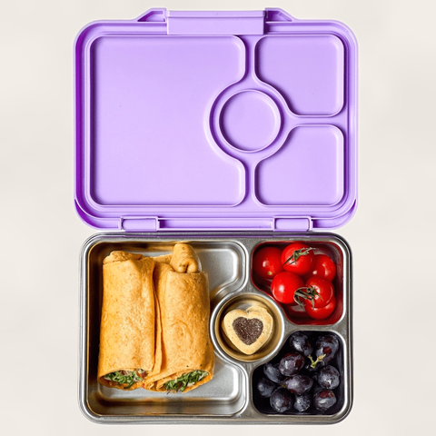 Yumbox Prêt - Stainless steel - Madkasse med 4 rum - Lavender purple