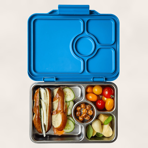 Yumbox Prêt - Stainless steel - Madkasse med 4 rum - Normandy blue