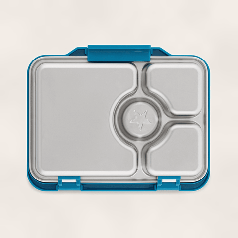 Yumbox Prêt - Stainless steel - Madkasse med 4 rum - Normandy blue