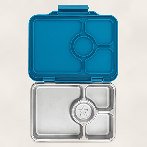 Yumbox Prêt - Stainless steel - Madkasse med 4 rum - Normandy blue