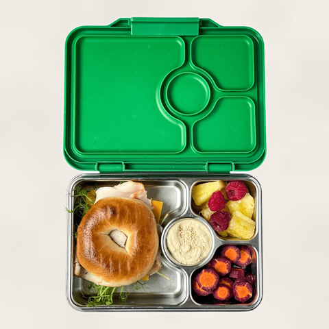 Yumbox Prêt - Stainless steel - Madkasse med 4 rum - Dublin green
