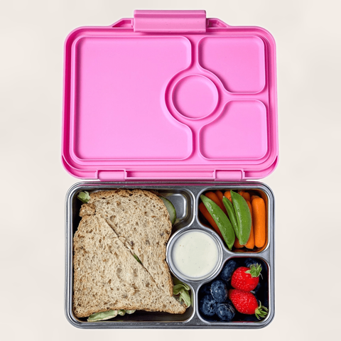 Yumbox Prêt - Stainless steel - Madkasse med 4 rum - Versailles pink