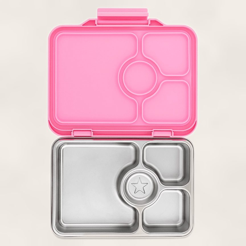 Yumbox Prêt - Stainless steel - Madkasse med 4 rum - Versailles pink