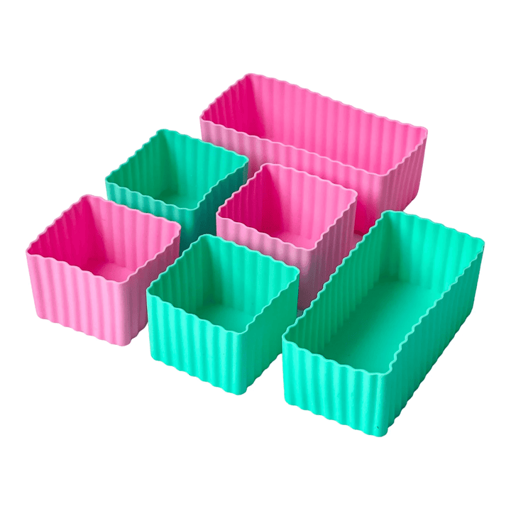 Yumbox - Silicone forme - bento cubes 6 stk. sæt - Pink / aqua