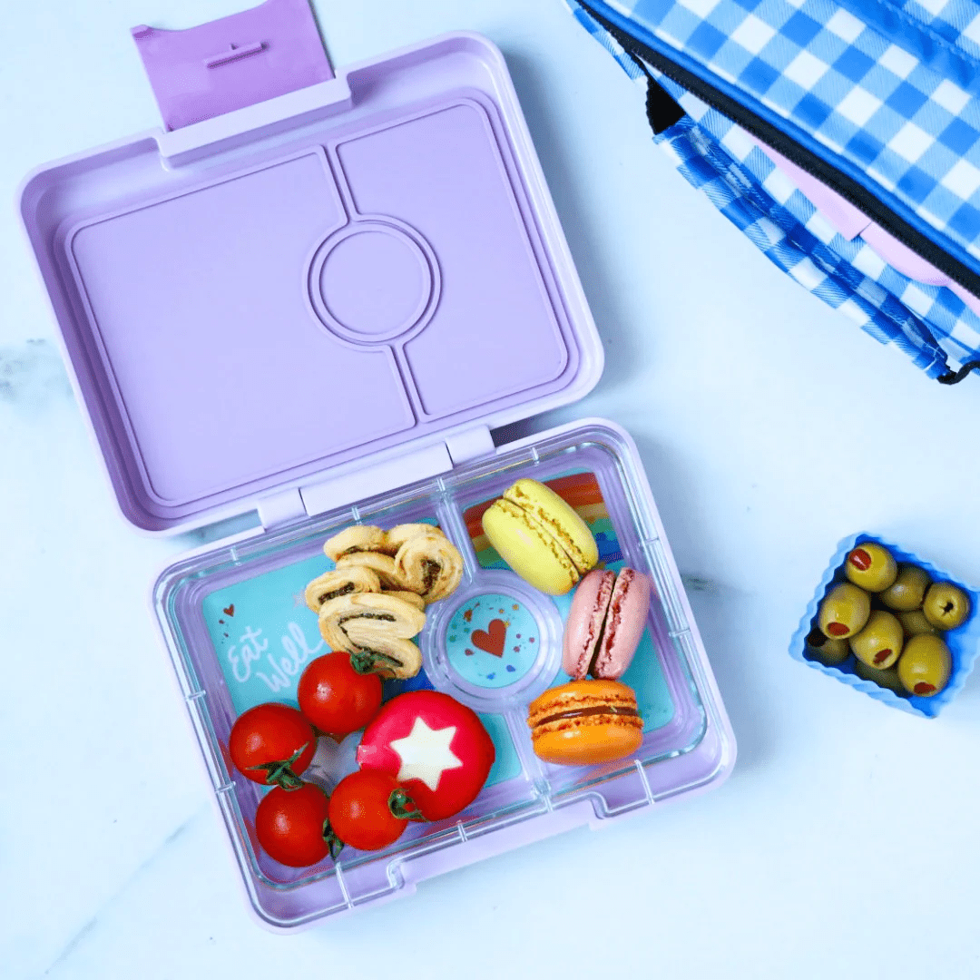 YumBox Tapas 4-Compartment Tray: Seville Purple (Rainbow Tray