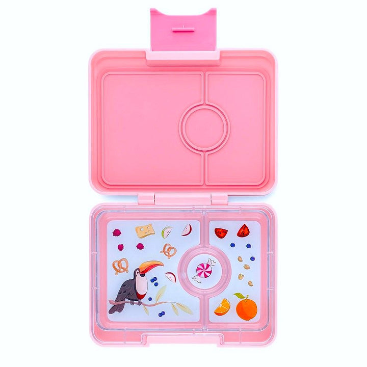 Yumbox Snack - Madkasse med 3 rum - Fifi pink - Toucan bakke