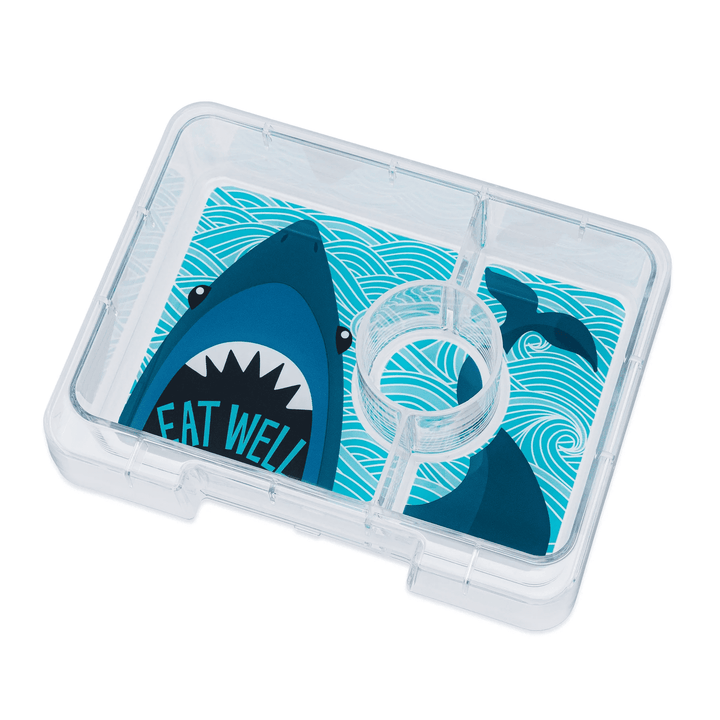 Yumbox Snack - Madkasse med 3 rum - Surf blue - Shark bakke