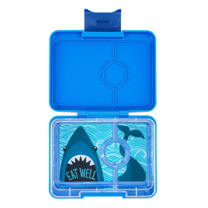 Yumbox Snack - Madkasse med 3 rum - Surf blue - Shark bakke