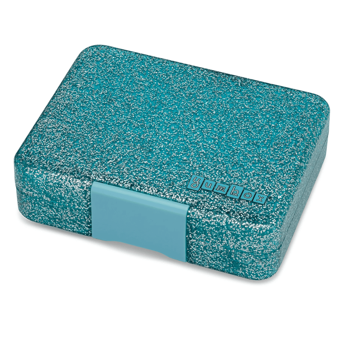 Yumbox Snack - Madkasse med 3 rum - Twinkle teal - Aqua clear bakke