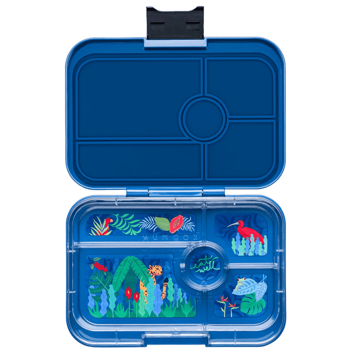 Yumbox Tapas xl - Madkasse med 5 rum - Monte carlo blue - Jungle bakke
