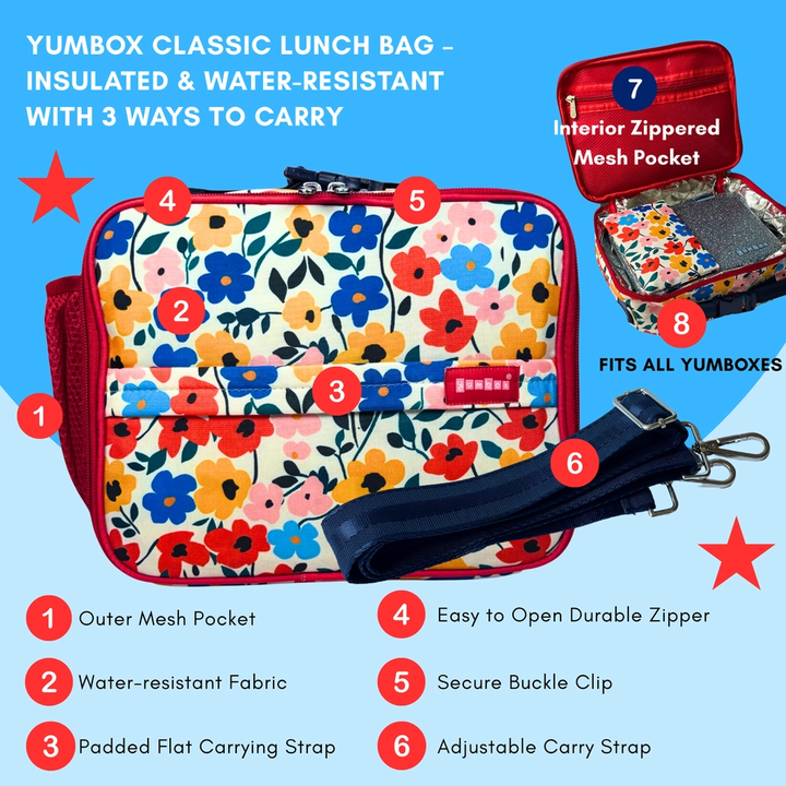 Yumbox - Classic - Køletaske - dual handle - Poppy flowers