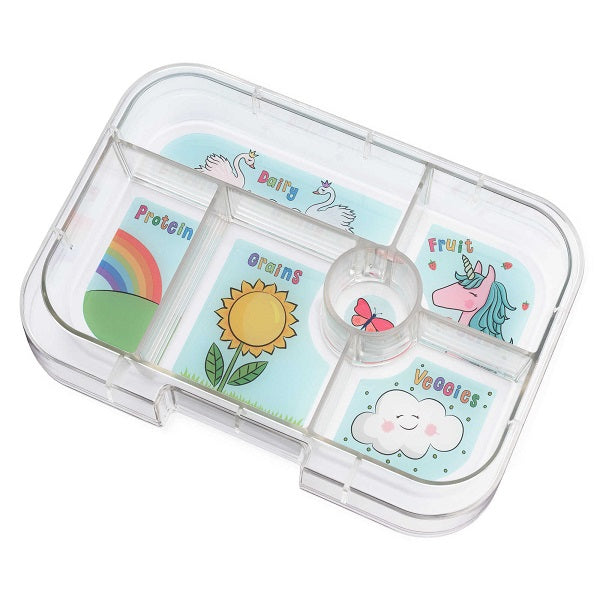 Yumbox Original - Madkasse med 6 rum - Power pink - Unicorn bakke