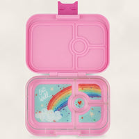 Yumbox Panino - Madkasse med 4 rum - Power pink - Rainbow bakke